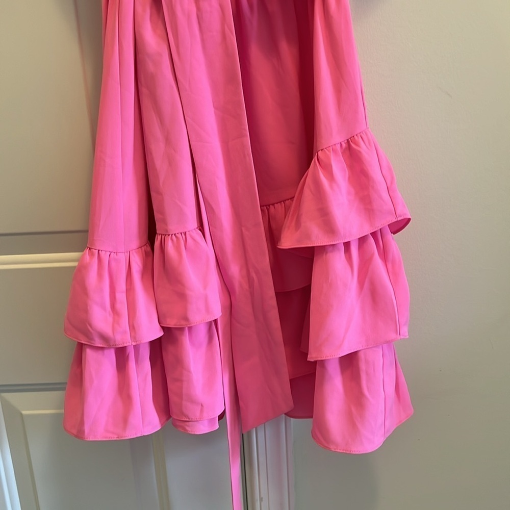Vibrant Pink ruffled Martha Dress by Lilly Pulitzer Size 12 - Picture 3 of 9